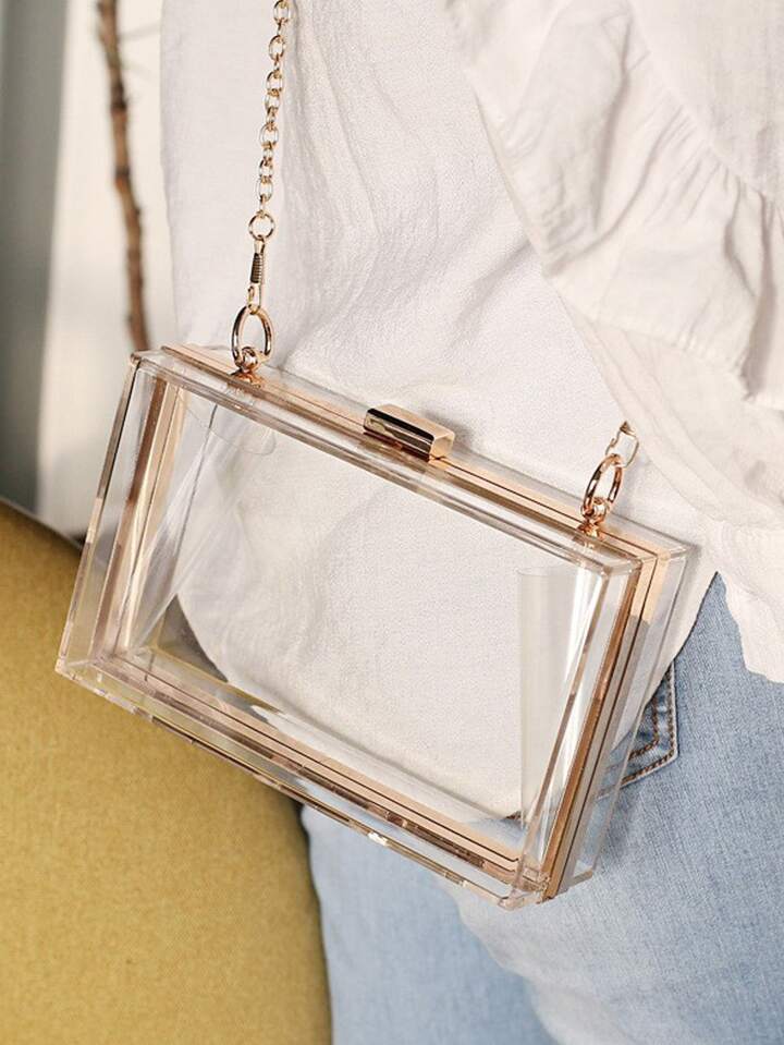 Clutch Acrílica Dorado & Rosegold