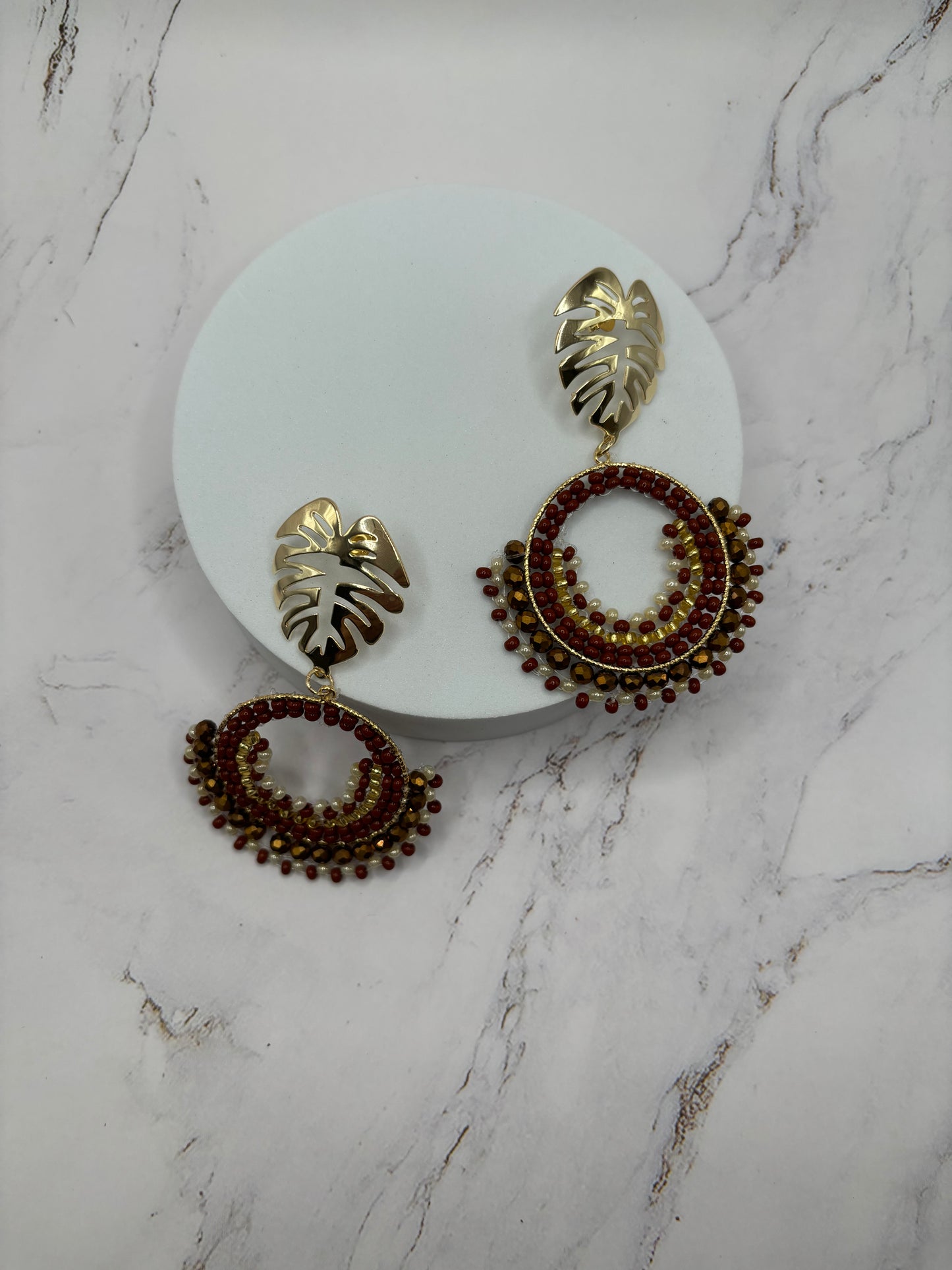 Aretes Hechos a Mano en todo Brown & Gold
