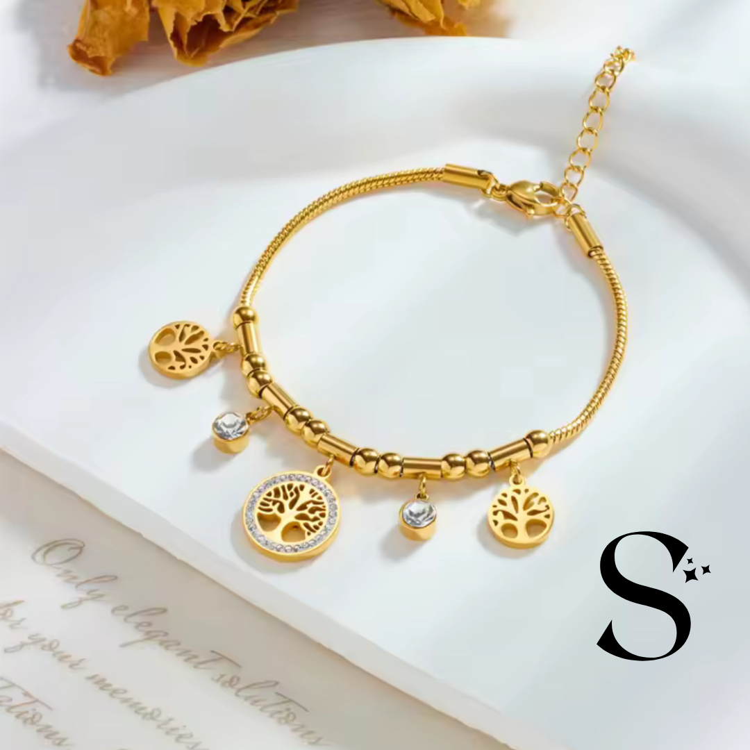 Brazalete Dorado Arbol de la vida