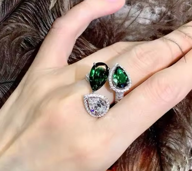 Anillo Green & Silver