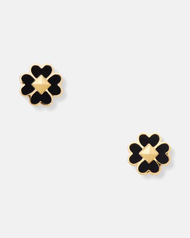Spade Enamel Studs - Black
