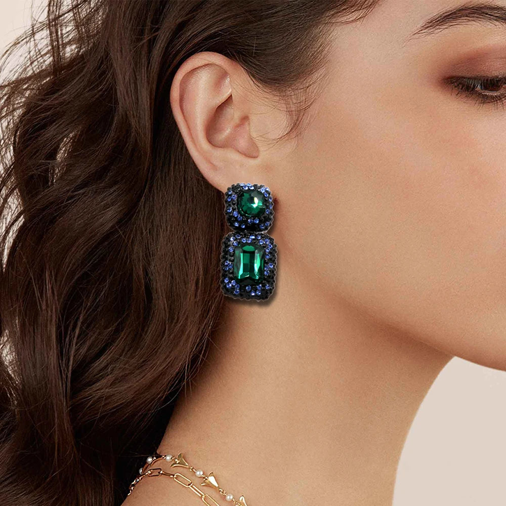 Aretes Azul con Verde
